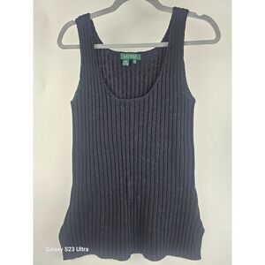 Women's,  Ralph Lauren cable knit black tank, szM